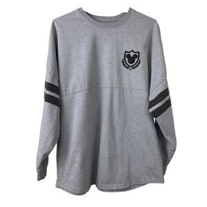 Disney Spirit Jersey Adult Large L Gray Pullover Mickey Mouse Long Sleeve